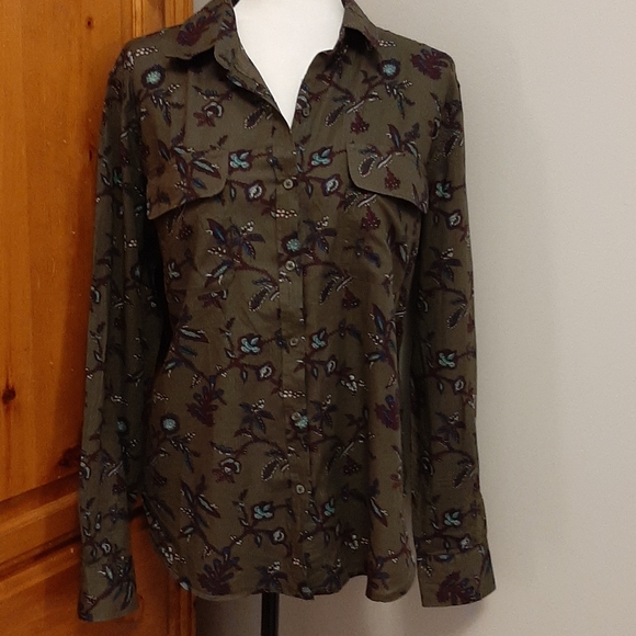 Floral Button Front Shirt